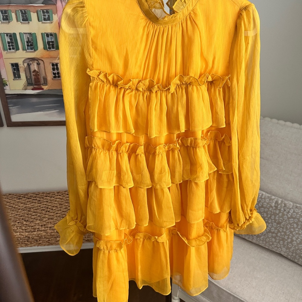Adam Lippes Sunny Yellow Ruffle Dress